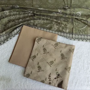 green floral printed 3pc