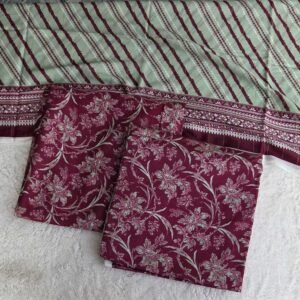 maroon floral printed 3pc