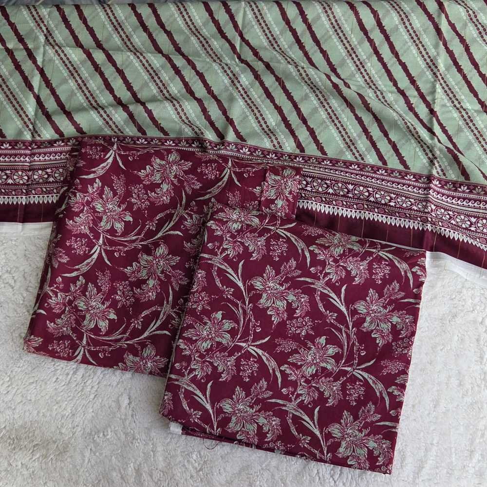 maroon floral printed 3pc maroon floral printed 3pc
